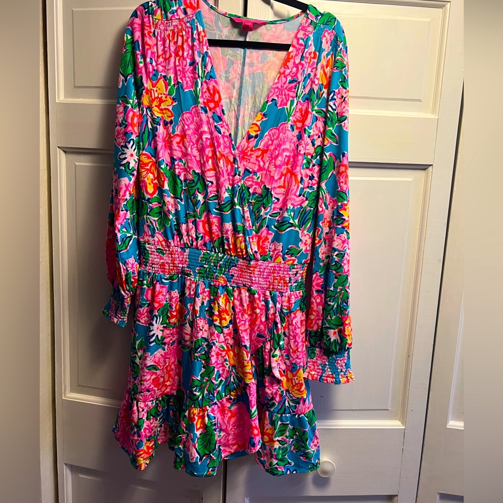 Lilly Pulitzer Peggy Romper Dress in Multi Rose to the Occasion size large L